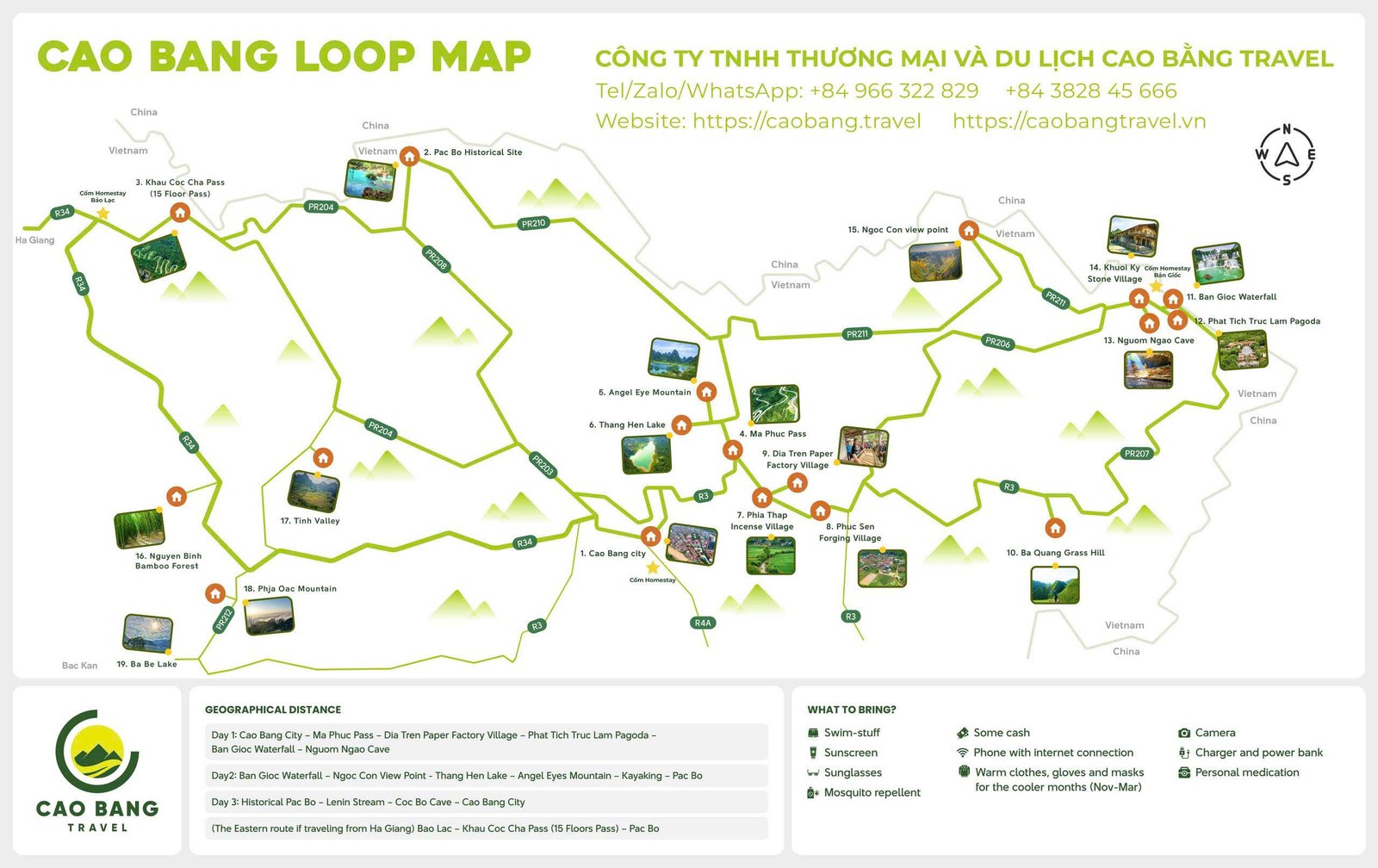 Cao Bang Loop Travel Maps
